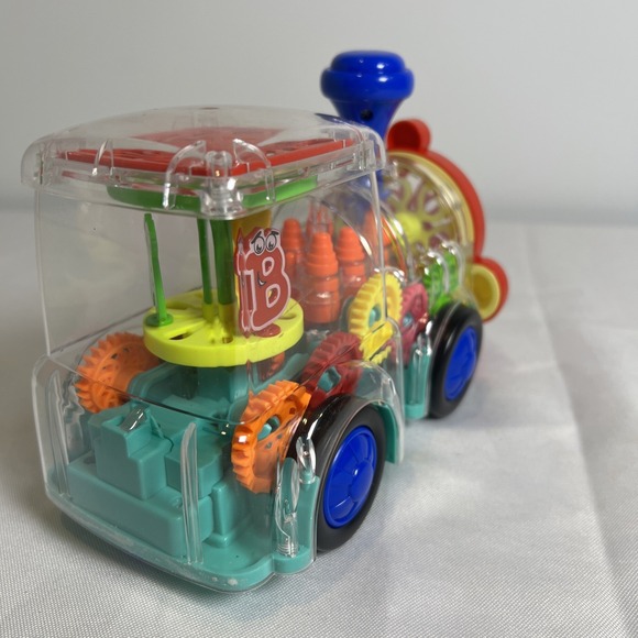 Light Up Moving Train Toy W Sound Electric Transparent Gear Sensory Tested Works - Picture 7 of 12